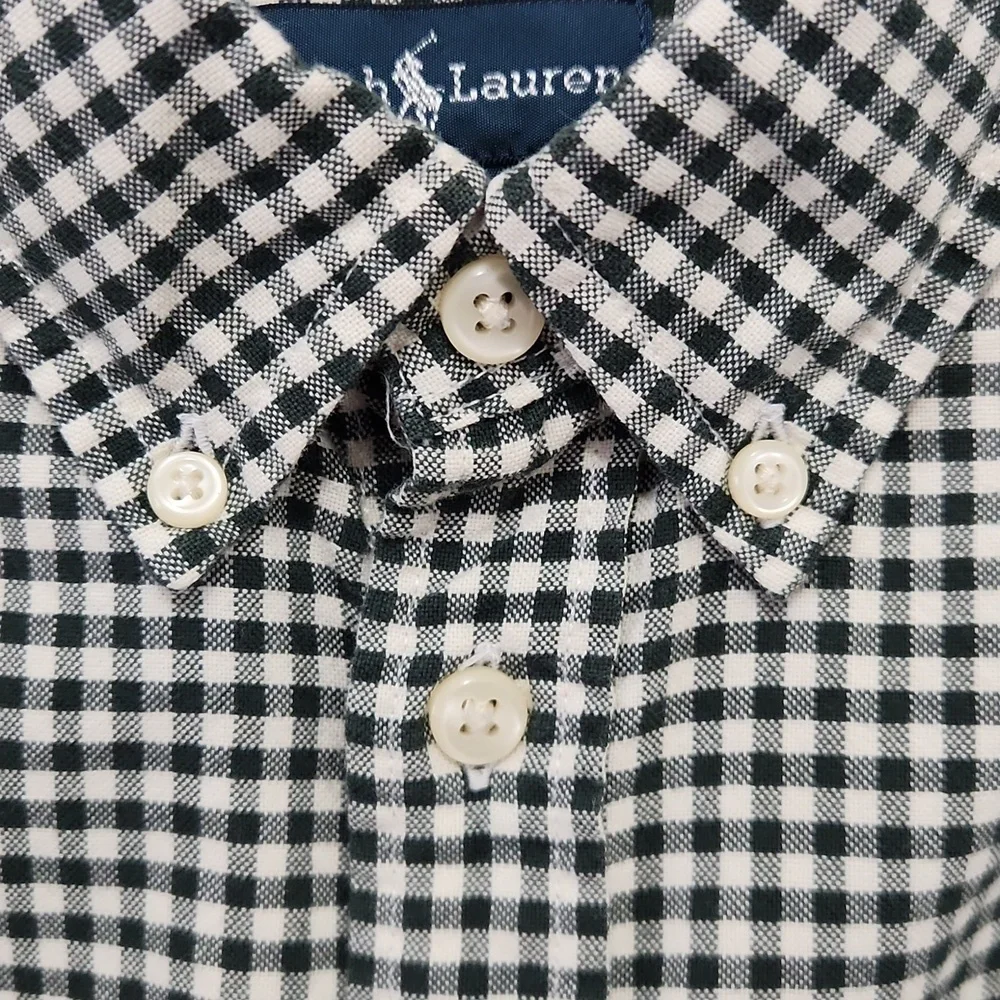 Ralph Lauren Kids Green Check Button Down Oxford Shirt Size Small (8)